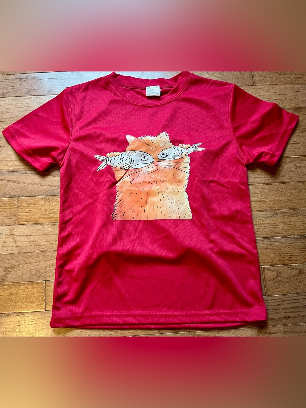 NEW Cat w/Fish Eyes Kid’s Tee (9-10yr)